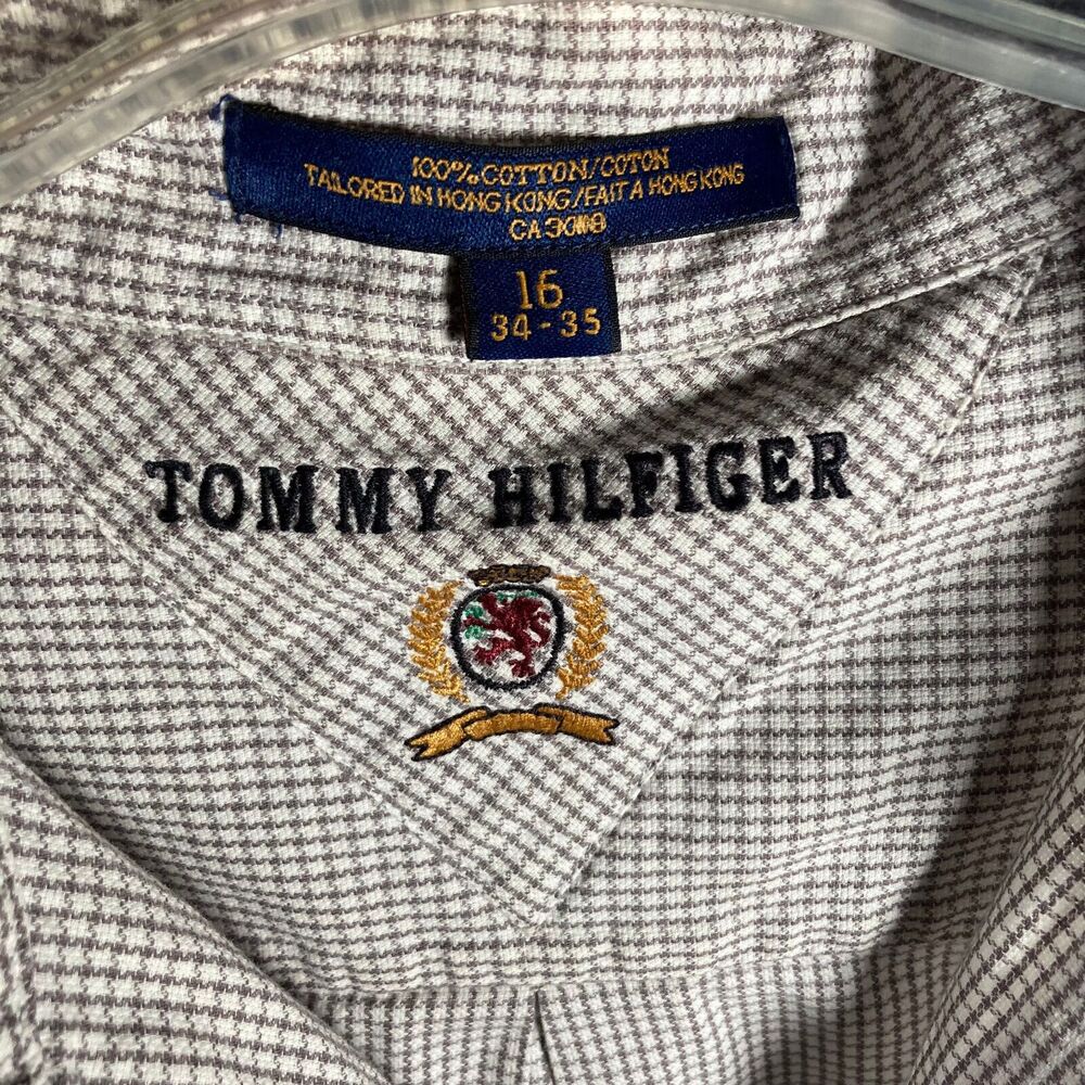 TOMMY HILFIGER Button Down Dress Shirt • (Men's Size 16 / 34-35) • EUC - Picture 2 of 6